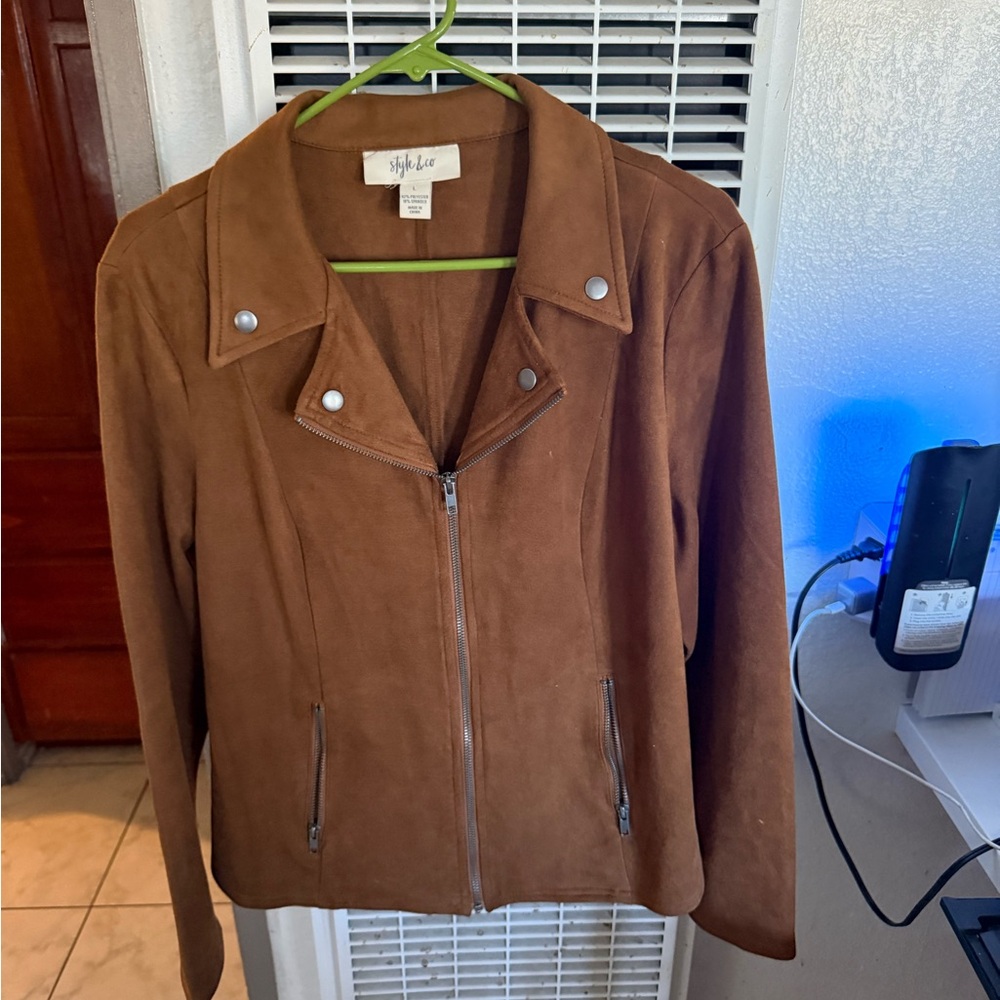Style & Co. Women's Tan Leather Jacket